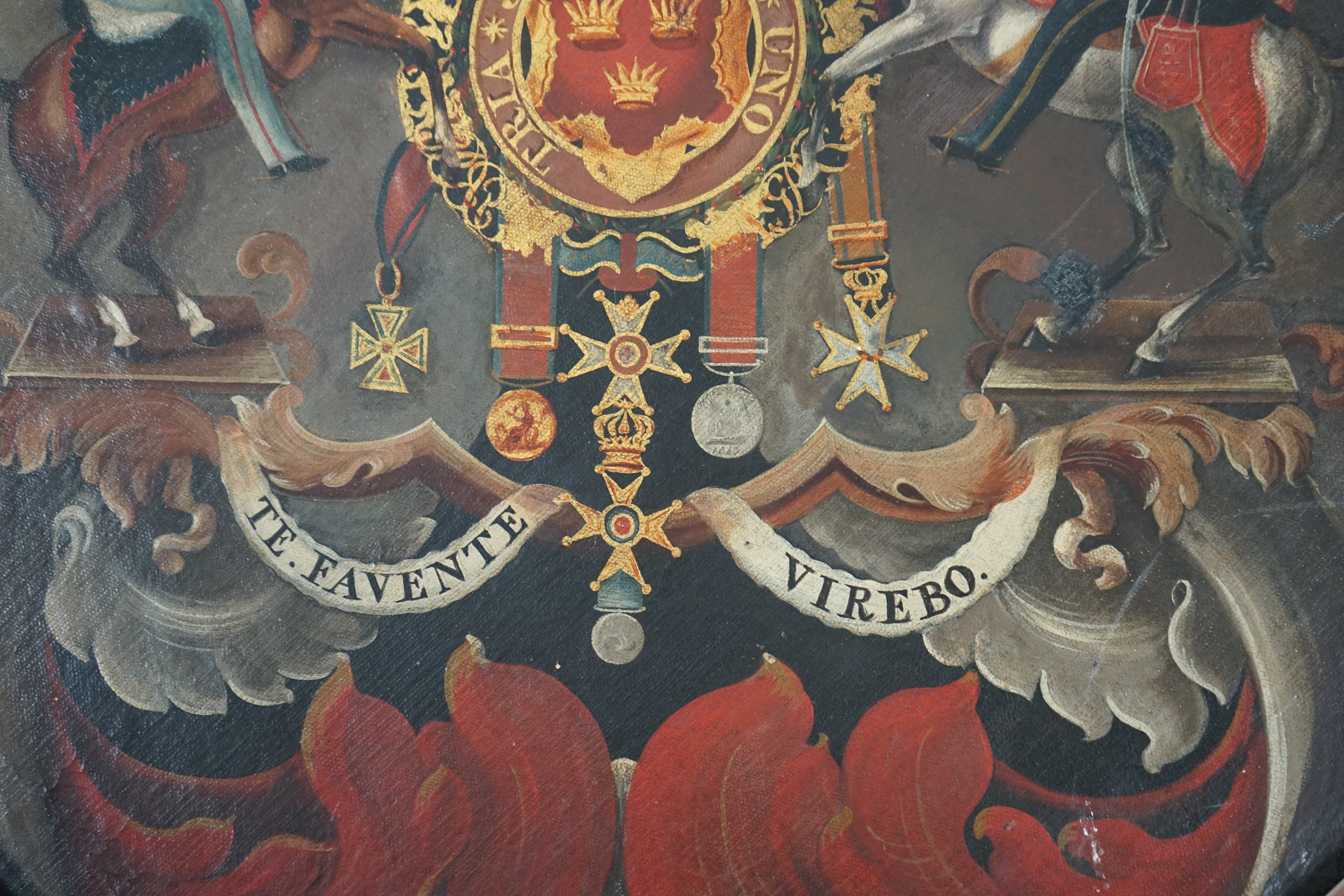 A William IV oil on canvas hatchment, bearing the arms of Sir Colquhoun Grant (1772-1835)